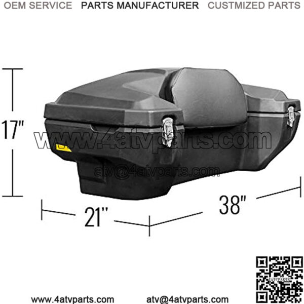 Black Widow ATV-CB-8030 17.5" H Rear Rack Locking ATV Cargo Box - Image 4