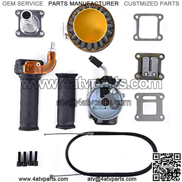 Carburetor Air Filter Assembly Compatible with 2 Stroke 47cc 49cc Mini Pocket Bike Quad Chopper ATV Yellow