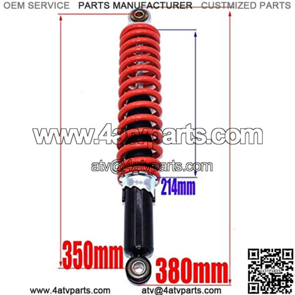 Rear Shock 350mm/13.8in Rear Shock Absorber Universal Fit for Dune Buggy Quad Dirt Bike ATV Aluminium Alloy Shock Spring Suspension Motorcycle Shock Absorber (Color : Red)