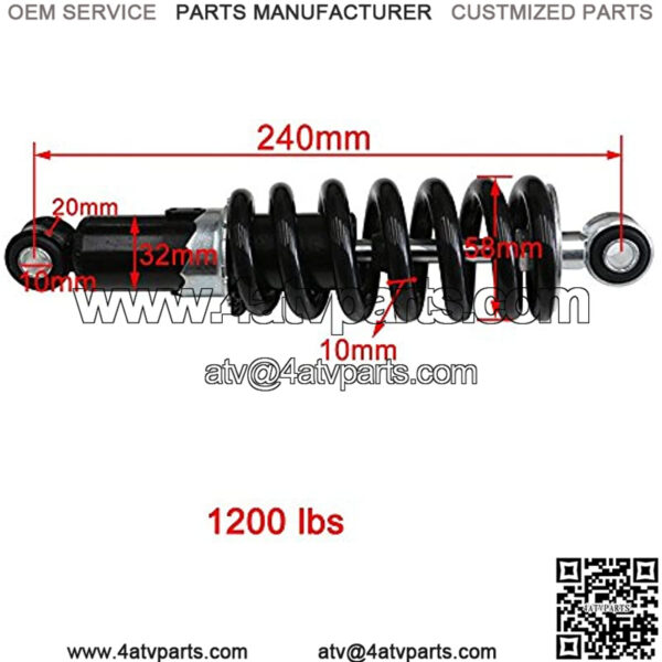 9.45Inch 240mm Rear Shock Absorber Sensa Trac 1200lbs for Dirt Pit Bikes ATV Load Adjust Suspension - Image 3