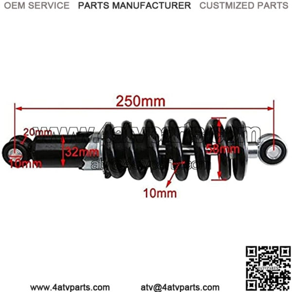 Suspension Shock Mecanic Spring Shock Absorber 800lbs 240mm 250mm 260mm 270mm 290mm Rear Suspension for Motorcycle ATV Scooter Pit Bike for Bike   car (Color : 250mm Rear Shock)