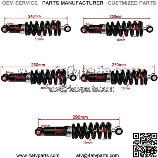 Suspension Shock Mecanic Spring Shock Absorber 800lbs 240mm 250mm 260mm 270mm 290mm Rear Suspension for Motorcycle ATV Scooter Pit Bike for Bike   car (Color : 250mm Rear Shock) - Image 2