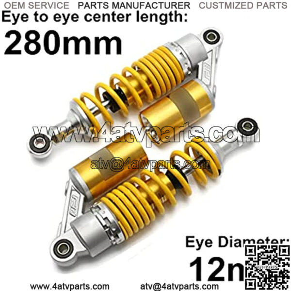 Motorcycle Air Shock Absorber Yellow 280/320/340/380mm Rear Suspension ATV Quad Scooter Dirt Bike (Color : M99-15-1) - Image 2