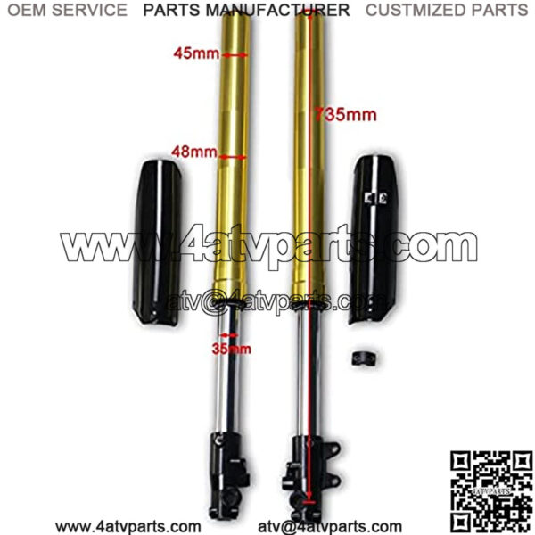 Suspension Shock Motorcycle Falling Protection Gold 735mm Front Forks Shock Absorber Suspension for 125 150 160cc Pit Dirt Bike Scooter ATV for Bike   car - Image 4