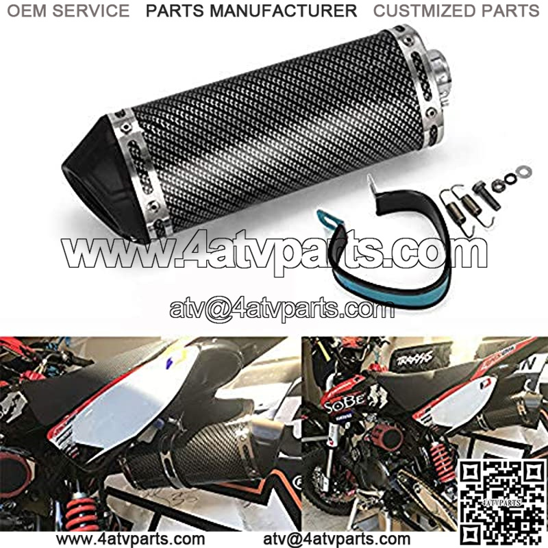 Neeknn Universal Red 1.5-2 Inlet Motorcycles Scooters Exhaust Muffler Pipe with Removable DB Killer for Dirt Bike Street Bike Scooter ATV Racing 