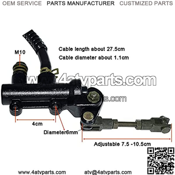 Motorcycle Rear Brake Master Cylinder Pump Hydraulic Refit for Motorbike ATV Dirt Bike Compatible with Kawasaki Ninja ZX6 ZX7 - Image 4