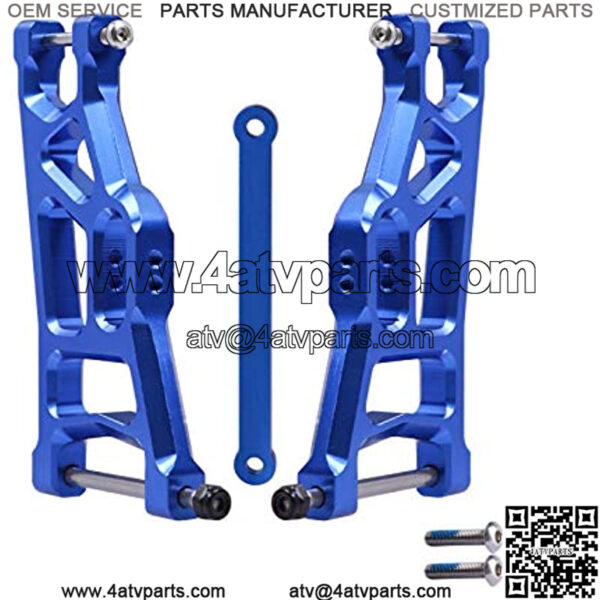 Aluminum Suspension A-Arms (Front&Rear) w/Tie Bar Upgrades for Traxxas 1/10 2WD Slash (Raptor) RC Truck, Replace 2555 3631 2532,Blue-Anodized,Set of 4 - Image 2