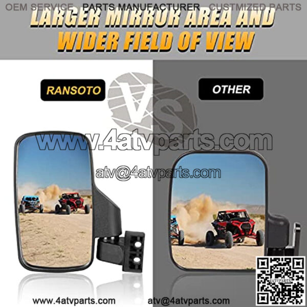 UTV Rear view Side Mirror And Center Mirror Set With 1.75 And 2 Inch Roll Bar Compatible With Can-Am Maverick Commander Polaris RZR Ranger Yamaha YXZ Kawasaki Teryx CFMOTO UForce - Image 2