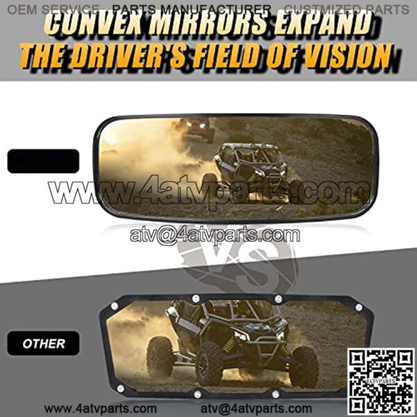 UTV Rear view Side Mirror And Center Mirror Set With 1.75 And 2 Inch Roll Bar Compatible With Can-Am Maverick Commander Polaris RZR Ranger Yamaha YXZ Kawasaki Teryx CFMOTO UForce - Image 4