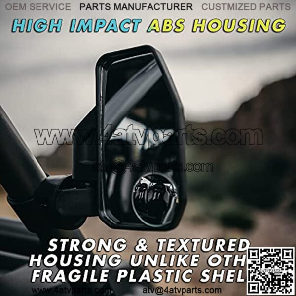 Offroad - Rear View/Side UTV Mirrors with SPOT Mirror - High Impact Right & Left Side Mirror Kit for 1.6" - 2" Roll Cage - RZR Can Am Yamaha Honda Arctic Cat - Image 5