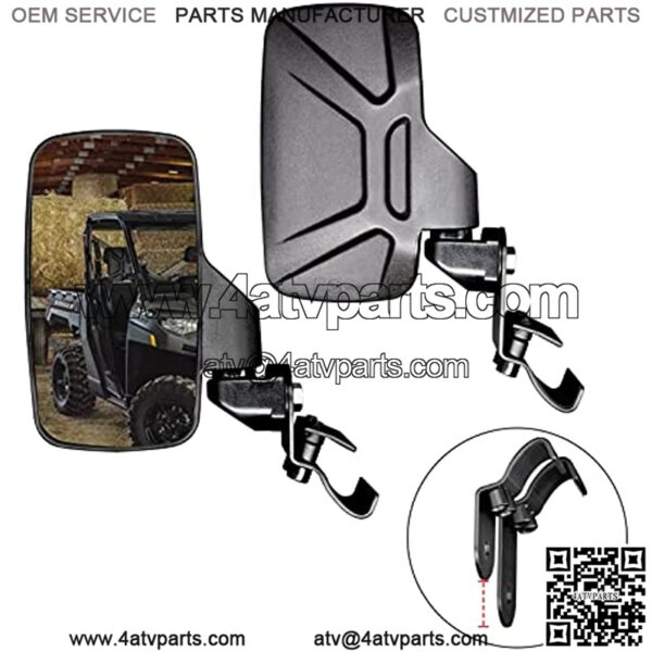 Ranger Side Mirror, 2022 New UTV Side Mirrors,Especially Improved The Length of The Right Fixture, So That it Does not Block The Line of Sight, Compatible With Polaris Ranger General, Can-Am Defender