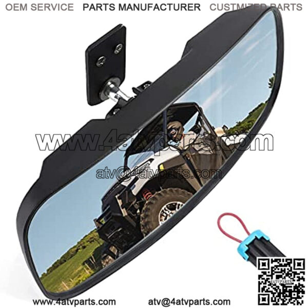 Rear View Mirror Compatible with Polaris Ranger 500 570 900 XP 1000 XP/Crew 2017-2023 with Factory Drop Down Mounting Tab, UTV Panoramic Rear View Mirror