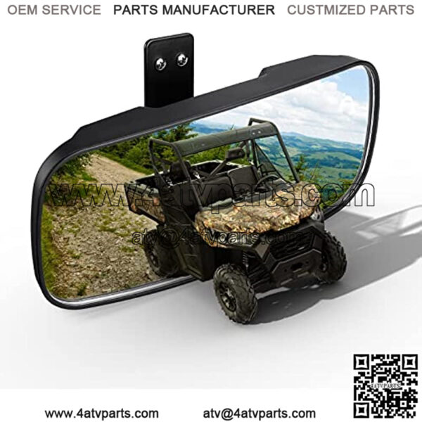 UTV Rear View Mirror Compatible with Polaris Ranger 500 570 900 XP 1000 XP/Crew 2017 2018 2019 2020 2021 2022 2023 Factory Mounting Tab Required