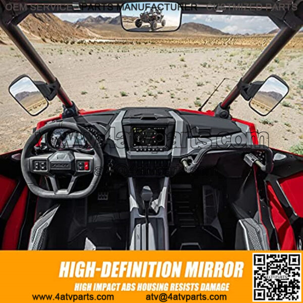 UTV Rearview Side Mirror And Center Mirror Set 1.6" - 2" Bar Compatible with Polaris RZR Ranger Can-Am Maverick Yamaha Kawasaki Honda Pioneer Talon Arctic Cat - Image 5