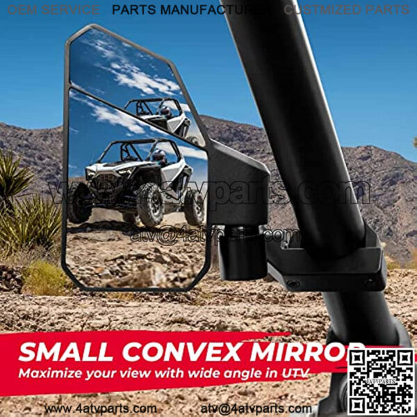 UTV Side Mirrors with 3 Adjustment Methods, UTV Mirrors for 1.6"-2" Roll Bar Compatible with Polaris RZR, Pioneer, Can Am Maverick X3, Kawasaki Teryx-1 Pair - Image 5