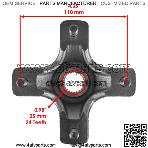 2x Rear Left Or Right Wheel Hub w/ Lug Nuts for Honda TRX400X 2009 2012-2014 - Image 2