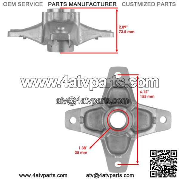 Front Wheel Hub L Or R w/ Kit for Yamaha Raptor 700 700R YFM700R 2006-2013 NEW - Image 3