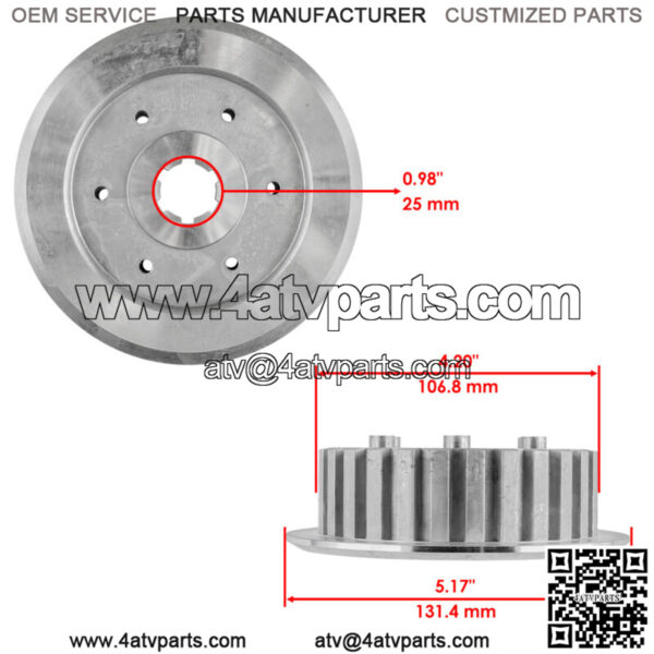 Clutch Boss Hub Gear Pressure Plate Kit Fits Yamaha Banshee 350 YFZ350 1987-2006 - Image 2