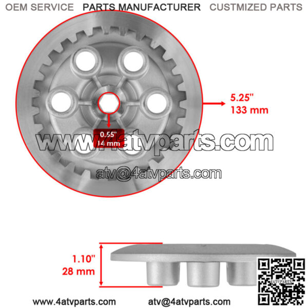 Clutch Boss Hub Gear Pressure Plate Kit Fits Yamaha Banshee 350 YFZ350 1987-2006 - Image 3