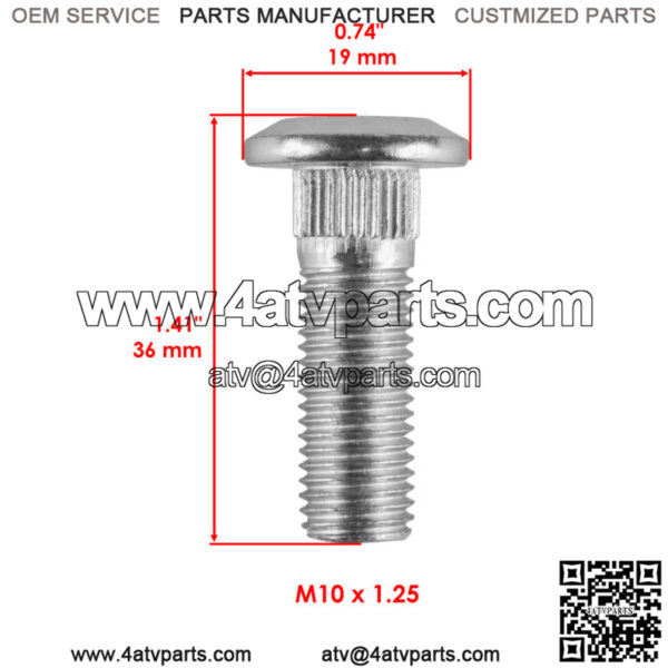 8 x Wheel Bolt left Or Right (10x32) for Honda Rincon 680 2017 2018 2019-2022 - Image 2