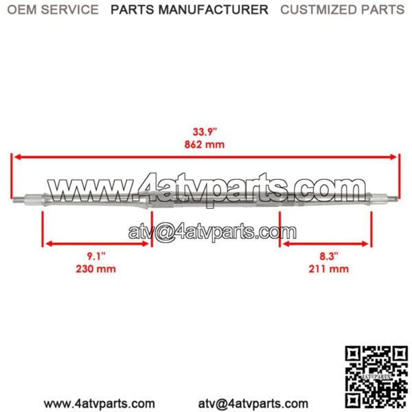 R. Axle Shaft with Nut for Yamaha 5LP-25381-00-00 5LP-25381-10-00 90171-14037-00 - Image 2