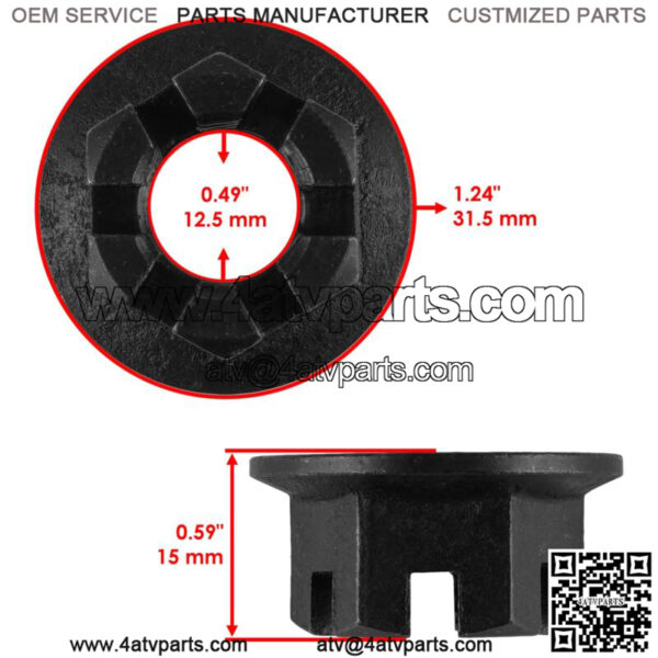 R. Axle Shaft with Nut for Yamaha 5LP-25381-00-00 5LP-25381-10-00 90171-14037-00 - Image 3