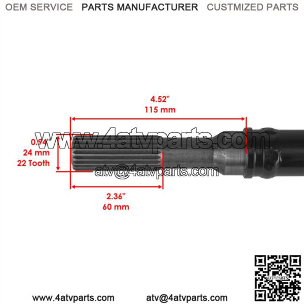 Rear Prop Shaft w/ Bearing For POLARIS RZR XP 1000 MD 2017-2019 - Image 2