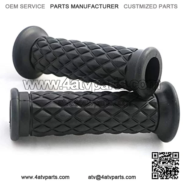 Motorcycle 7/8" Hand Grips Non Slip Rubber Open Bar End Thruster Grips Comfort Grip for 22mm 7/8 inch Handlebar Custom Racer Sport Street Bikes (Balck Grips)