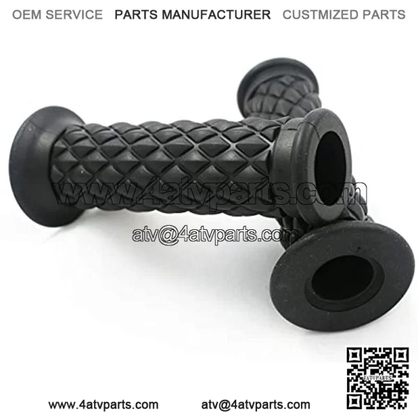 Motorcycle 7/8" Hand Grips Non Slip Rubber Open Bar End Thruster Grips Comfort Grip for 22mm 7/8 inch Handlebar Custom Racer Sport Street Bikes (Balck Grips) - Image 2