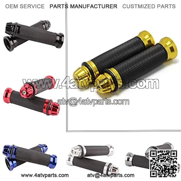 Motorcycle Grips Alluminum Bar End Thruster Grip 7/8" 22mm 24mm Motorcycle Handlebar Grips Compatible with Honda Yamaha Kawasaki(Gold)