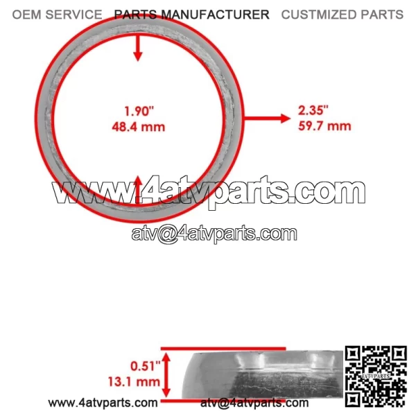 Exhaust Muffler Gasket For Polaris RMK 600 2013-2019 5211688 - Image 2