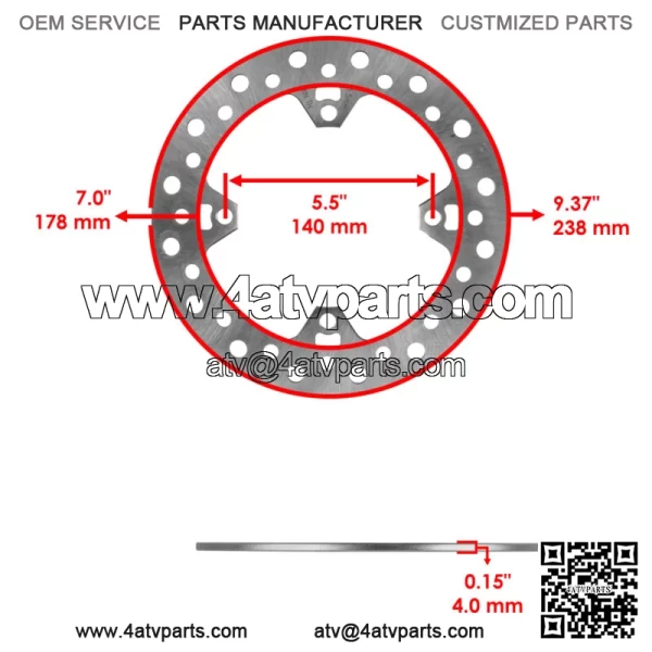 Rear Brake Disc Rotor for Honda CRF450R 2002 2003 2004 2005 2006 2007 - Image 2