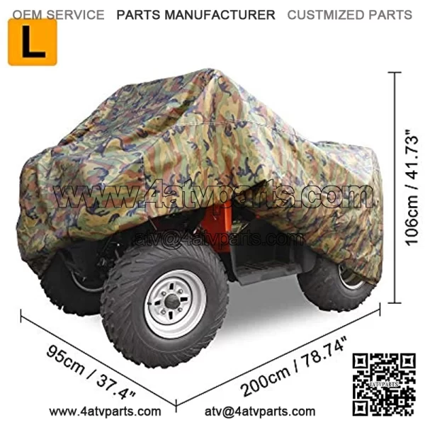 L Camo 79 Inch ATV Quad Covers Waterproof Outdoor Oxford Cloth Durable 4 Wheeler Rain Cover Accessories All Weather UV Protection for Kawasaki for Polaris for Suzuki for Can Am - Image 2