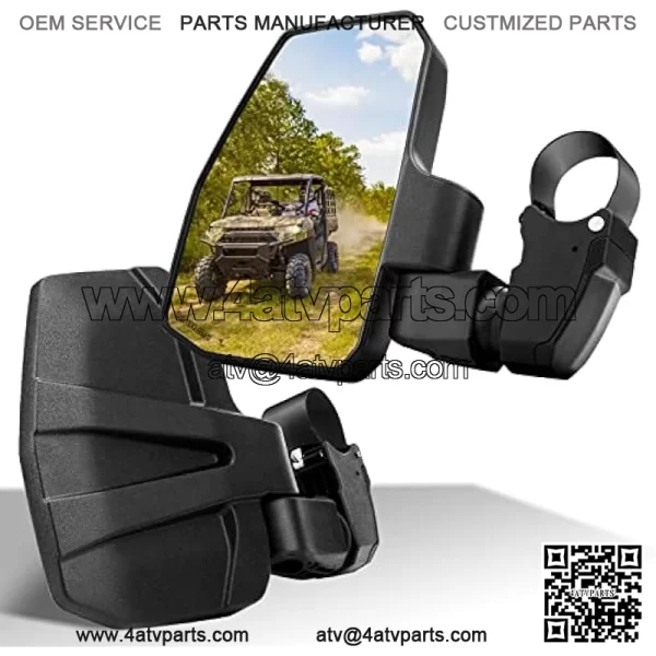 UTV Side Mirrors, You No Longer Need to Adjust by Hand??Innovative Automatic Reset Function, for 1.5"-2.0" Roll Cage, Compatible with Polaris RZR, Can Am Maverick, Honda Pioneer, Kawasaki Mule