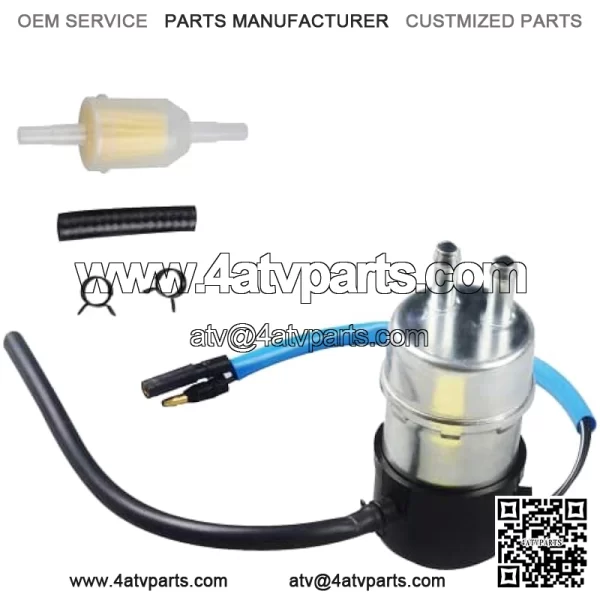 Electric Fuel Pump Inline 12V Compatible with Kawasaki Mule 3000 3010 3020 2500 2510 2520 1000 49040-1055 KAF620(8mm In/Outlet)