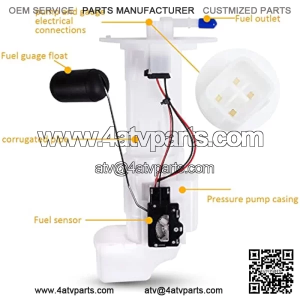 49040-0718 Fuel Pump Module Assembly Compatible with 2009-2020 Kawasaki Mule 4000 4010 Mule SX TERYX 750 KRF750 Replace 49040-0719 49040-0041 49019-0013 - Image 2