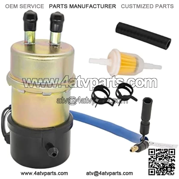 49040-1055 Electric Fuel Pump 12V for Kawasaki Mule Fuel Pump KAF620 Replaces for Kawasaki Mule 3010 3000 3020 2500 2510 2520 1000 (8mm In/Outlet), Mule Fuel Pump