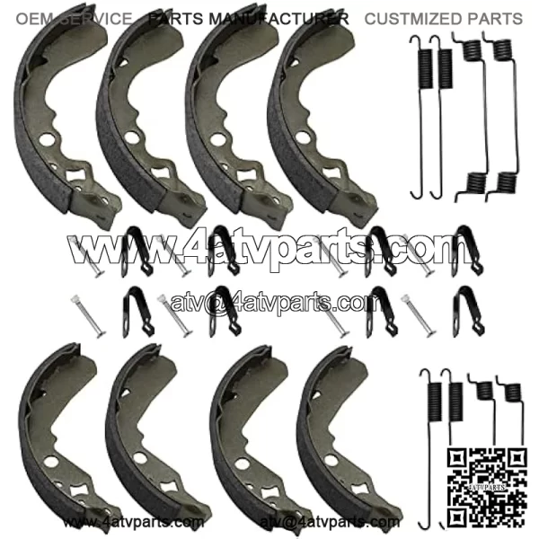 Brake Shoes Kit Front & Rear for Kawasaki Mule 500 520 550 KAF300, OEM# 41047-1051 41047-1052