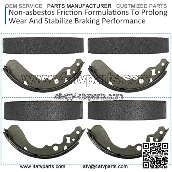 Brake Shoes Kit Front & Rear for Kawasaki Mule 500 520 550 KAF300, OEM# 41047-1051 41047-1052 - Image 2