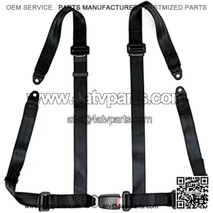 Universal 4Point Safety Harness Set 2" for ATV Utv Go Kart Buggy Black
