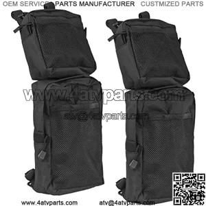 ATV Storage Bag, 2pcs 600D Oxford Cargo Tank Bags, Trailer Hanging Pouch Bag, Waterproof Saddle Bag for ATV Fender, Snowmobiles, Black