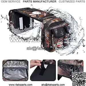 kemimoto ATV Tank Bag Waterproof W/Cooler Motorcycle Saddle Bag Compatible with Sportsman Scrambler Foreman Rancher Snowmobile Bicycle