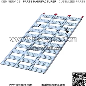 Aluminum Tri-Fold Ramp with Treads (1pk) ?C Easily and Safely Load and Unload Push Mowers, Garden Tillers, ATVs and More, 1,500 lb. Capacity, 50?? W x 76?? L