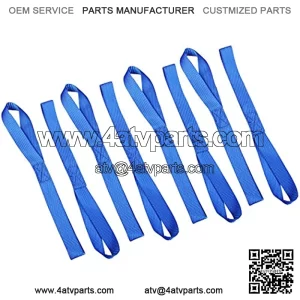 CARTMAN Soft Loop Tie-Down Straps in Blue Color, 8pk x 18in, 3600lbs