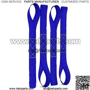 Soft Loop Motorcycle Tie-Down Straps (4PK) - 10,427lb Max Break Strength 1.7" x 17" Heavy-Duty Tie Downs for use w/Ratchet Strap - Secure Trailering of Motorcycles, Kayak, ATV, UTV