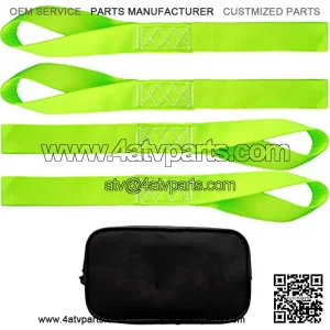 Vehiclex Correas de amarre para motocicleta de 1.5 x 18 pulgadas, color verde, capacidad de carga de 1000 libras, paquete de 4 lazos de amarre en bolsa de almacenamiento, remolque seguro de bicicletas