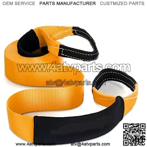 Genuine 33,000lb Xtreme Heavy Duty Recovery Tow Strap | 20ft x 4in Vehicle Tow Strap with Reflective Sleeve & Reinforced Loops | Suits for 4x4 Offroad UTV ATV Trucks Boats