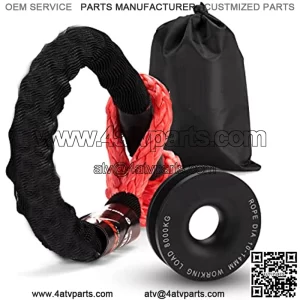 Soft Shackle 1/2 Inch 22inch Synthetic Rope 45000LBS Breaking Strength with Recovery Snatch Ring Protective Sleeve Winch Recovery Kit for Towing Truck SUV ATV UTV 4x4