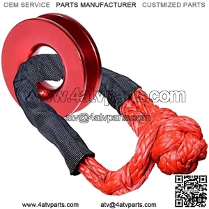 Winch Snatch Recovery Ring - Synthetic Winch Rope | Snatch Ring Soft Shackle | Winch Accessories for UTV ATV SUV Truck Recovery (41000 lb, Red Ring & Red Shackle)