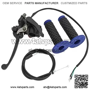 Thumb Throttle Duel Brake Lever Accelerator Controller 110 ATV Throttle Cable 7/8'' 22mm Throttle Assembly and Brake Cable Replacement for 50cc 90cc 110cc 150cc 250cc Motorized Bike by Rain King